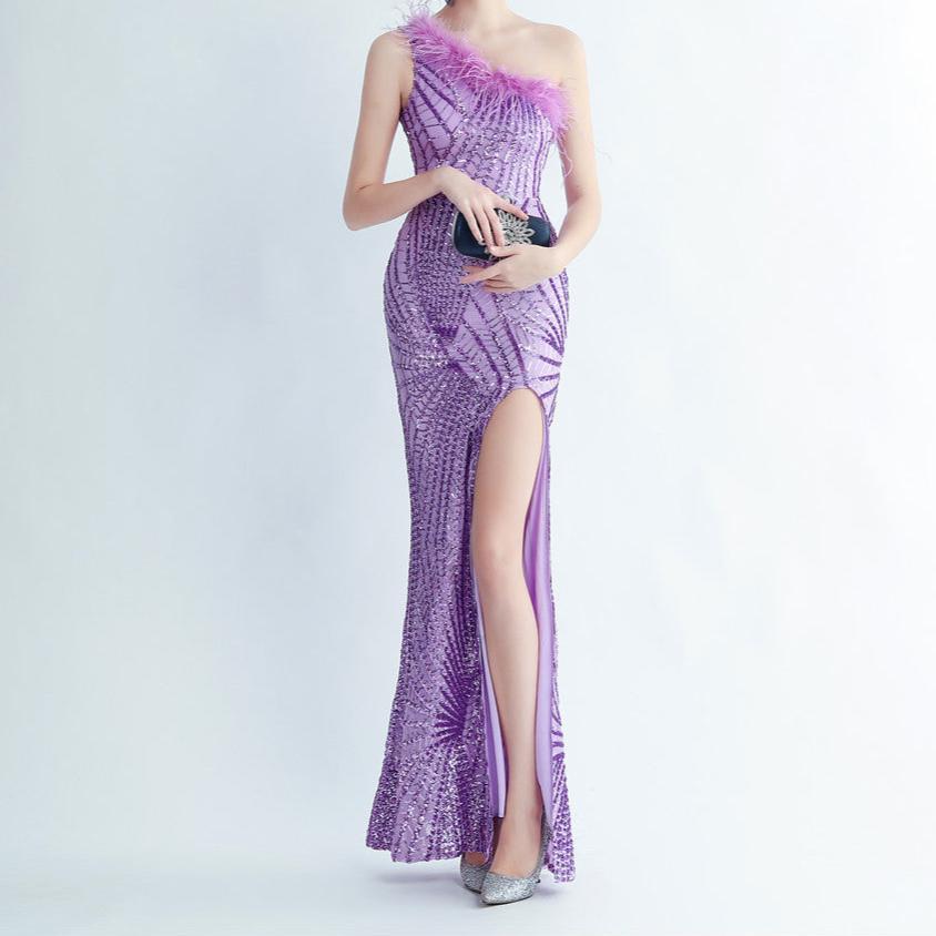 Elegantes Bandage-Maxikleid mit Diamanten – Bodenlang & Quadratkragen