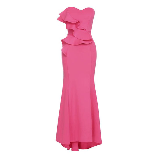 Produktbild von Elegantes Bandage-Maxikleid mit Diamanten – Bodenlang & Quadratkragen in xs, erhältlich bei Hot Fashionista