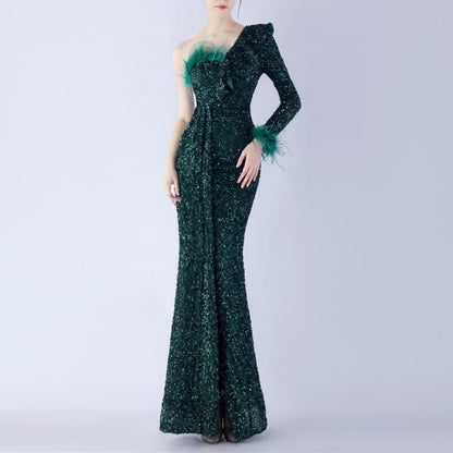 Elegantes Bandage-Maxikleid mit Diamanten – Bodenlang & Quadratkragen