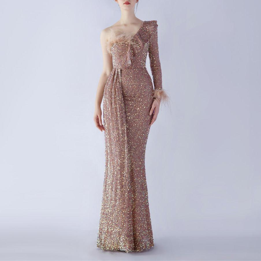 Elegantes Bandage-Maxikleid mit Diamanten – Bodenlang & Quadratkragen