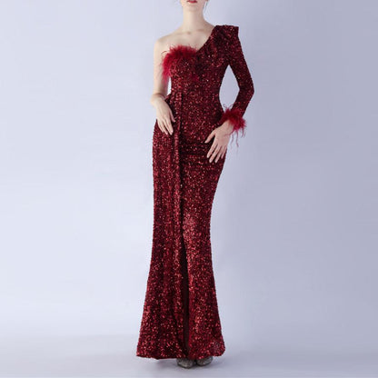 Elegantes Bandage-Maxikleid mit Diamanten – Bodenlang & Quadratkragen