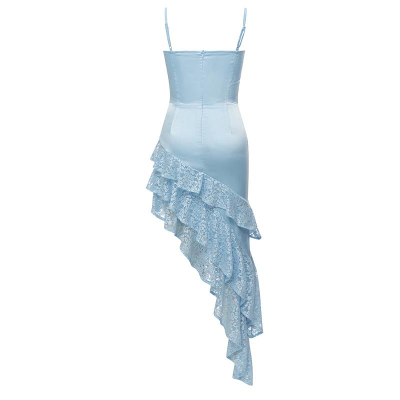 Elegantes Bandage-Maxikleid mit Diamanten – Bodenlang & Quadratkragen