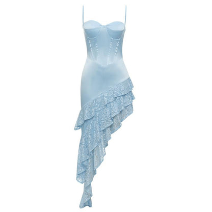 Produktbild von Elegantes Bandage-Maxikleid mit Diamanten – Bodenlang & Quadratkragen in xs-1, erhältlich bei Hot Fashionista