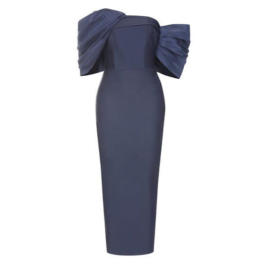 Produktbild von Elegantes Bandage-Maxikleid mit Diamanten – Bodenlang & Quadratkragen in xs-1, erhältlich bei Hot Fashionista