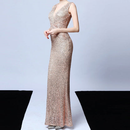 Elegantes Bandage-Maxikleid mit Diamanten – Bodenlang & Quadratkragen