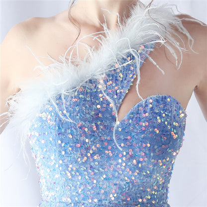 Elegantes Bandage-Maxikleid mit Diamanten – Bodenlang & Quadratkragen