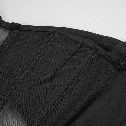 Elegantes Bandage-Maxikleid mit Diamanten – Bodenlang & Quadratkragen