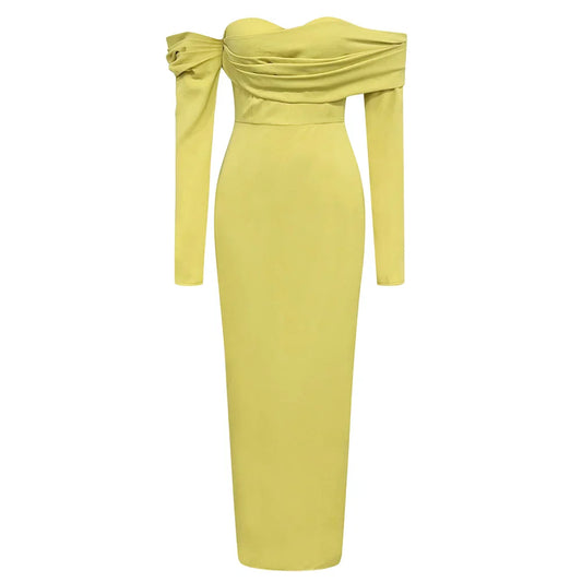 Produktbild von Elegantes Bandage-Maxikleid mit Diamanten – Bodenlang & Quadratkragen in xs, erhältlich bei Hot Fashionista