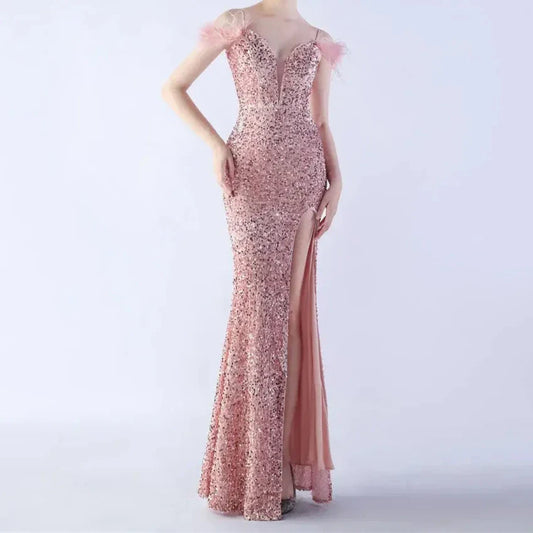 Produktbild von Elegantes Bandage-Maxikleid mit Diamanten – Bodenlang & Quadratkragen in black, erhältlich bei Hot Fashionista