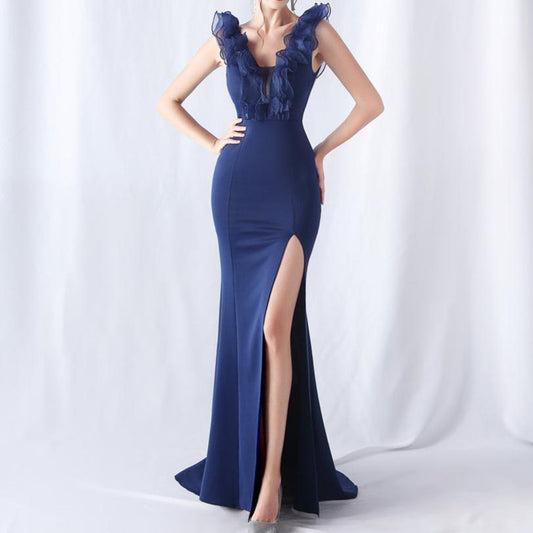 Produktbild von Elegantes Bandage-Maxikleid mit Diamanten – Bodenlang & Quadratkragen in xs, erhältlich bei Hot Fashionista