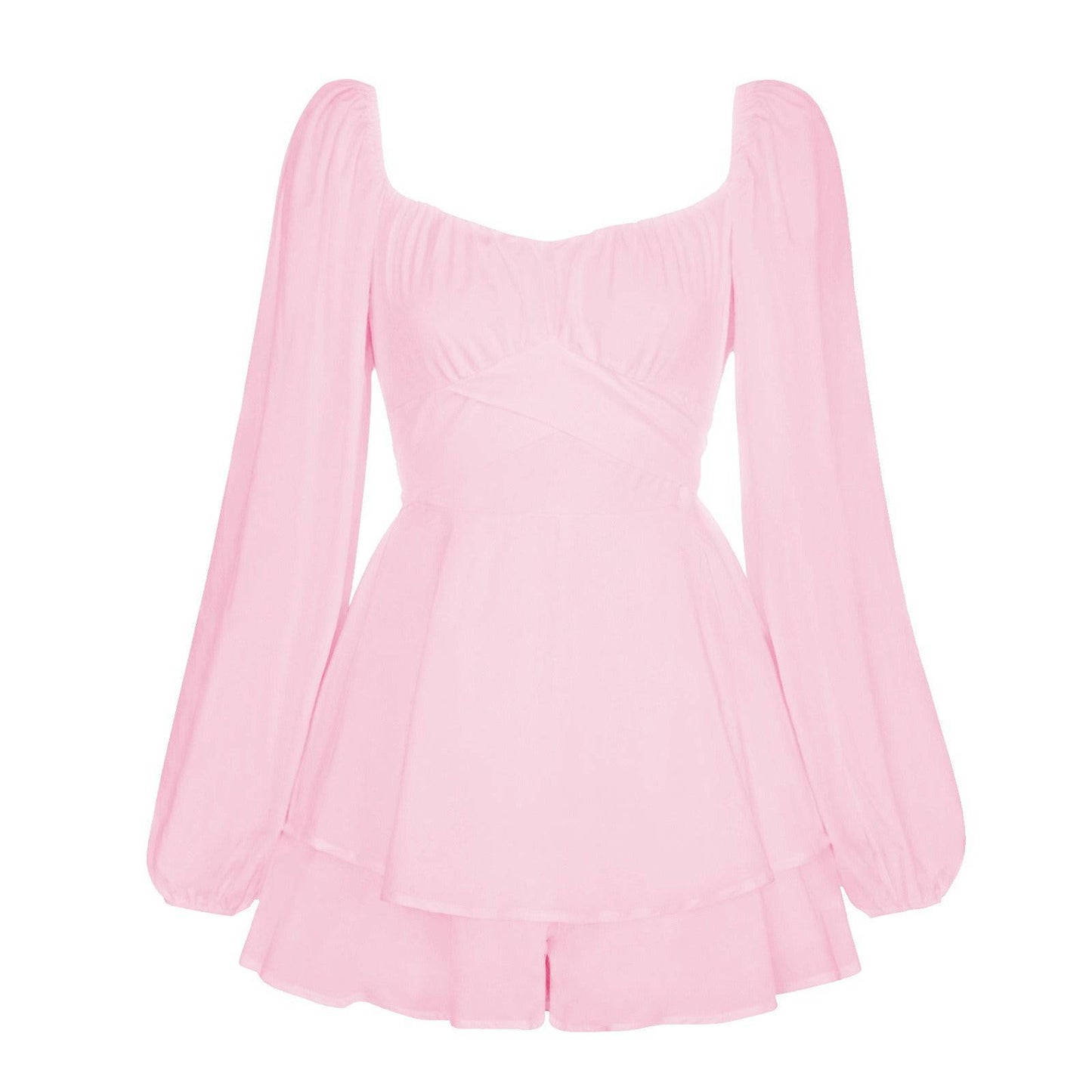 Elegantes Bandage-Maxikleid mit Diamanten – Bodenlang & Quadratkragen