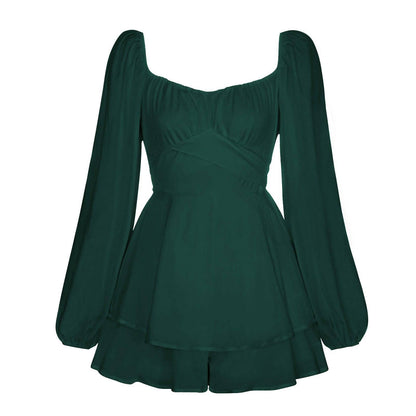 Elegantes Bandage-Maxikleid mit Diamanten – Bodenlang & Quadratkragen