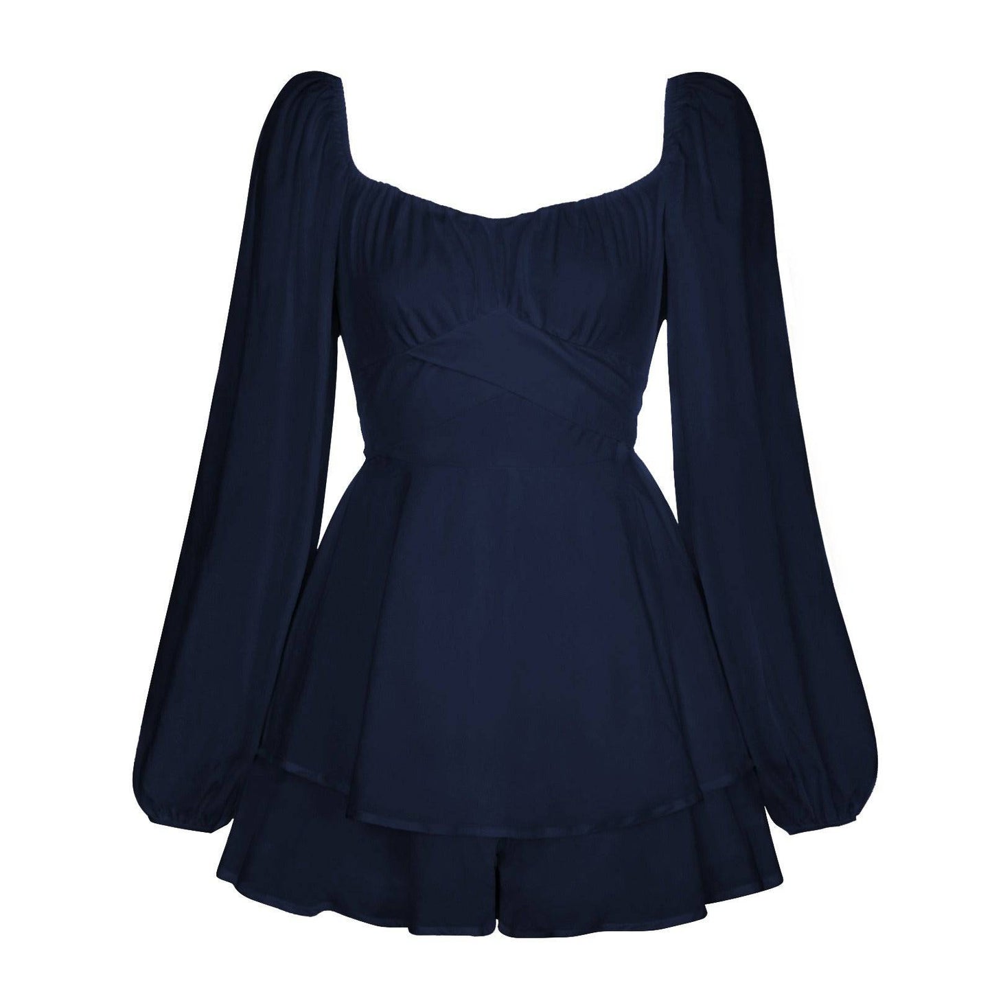 Elegantes Bandage-Maxikleid mit Diamanten – Bodenlang & Quadratkragen