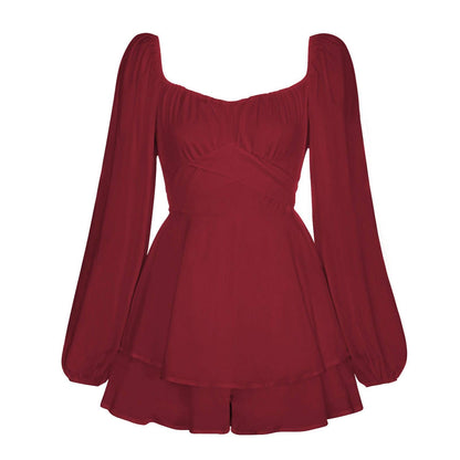 Elegantes Bandage-Maxikleid mit Diamanten – Bodenlang & Quadratkragen