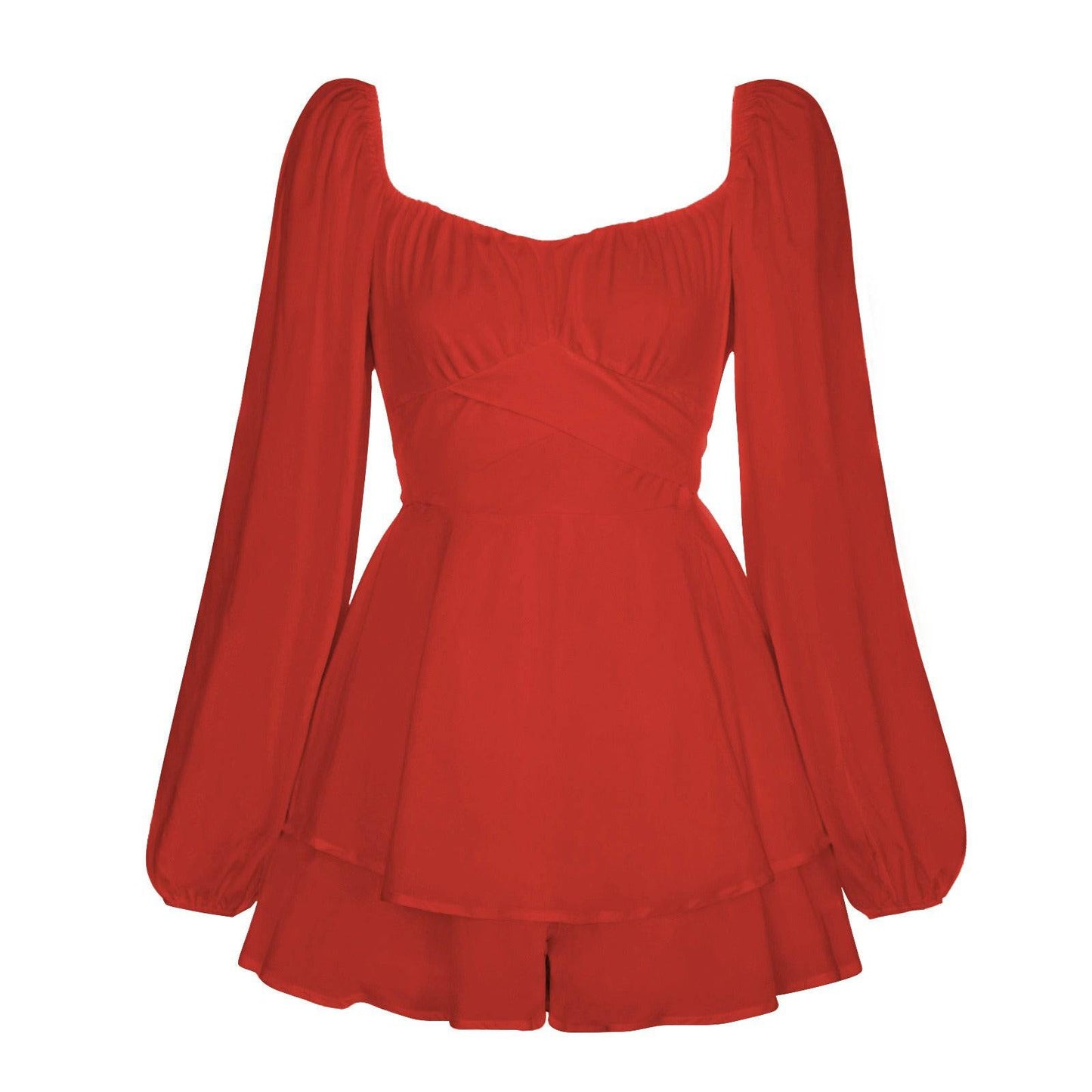 Elegantes Bandage-Maxikleid mit Diamanten – Bodenlang & Quadratkragen