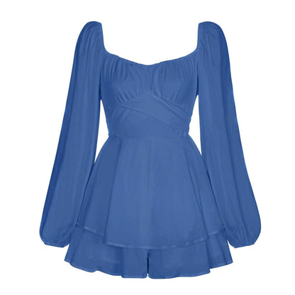 Elegantes Bandage-Maxikleid mit Diamanten – Bodenlang & Quadratkragen