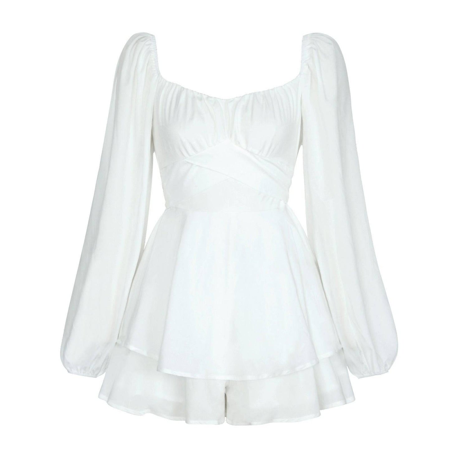 Elegantes Bandage-Maxikleid mit Diamanten – Bodenlang & Quadratkragen