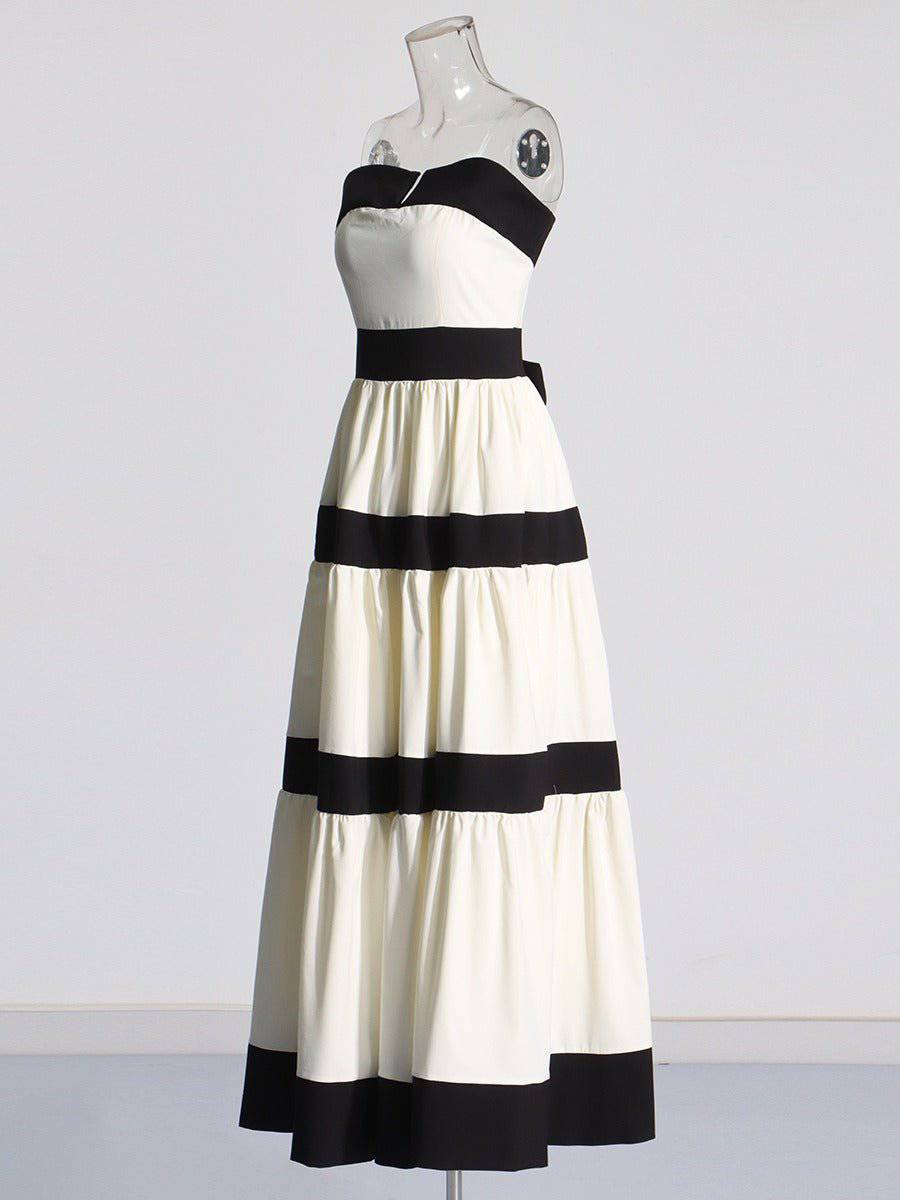 Elegantes Bandage-Maxikleid mit Diamanten – Bodenlang & Quadratkragen