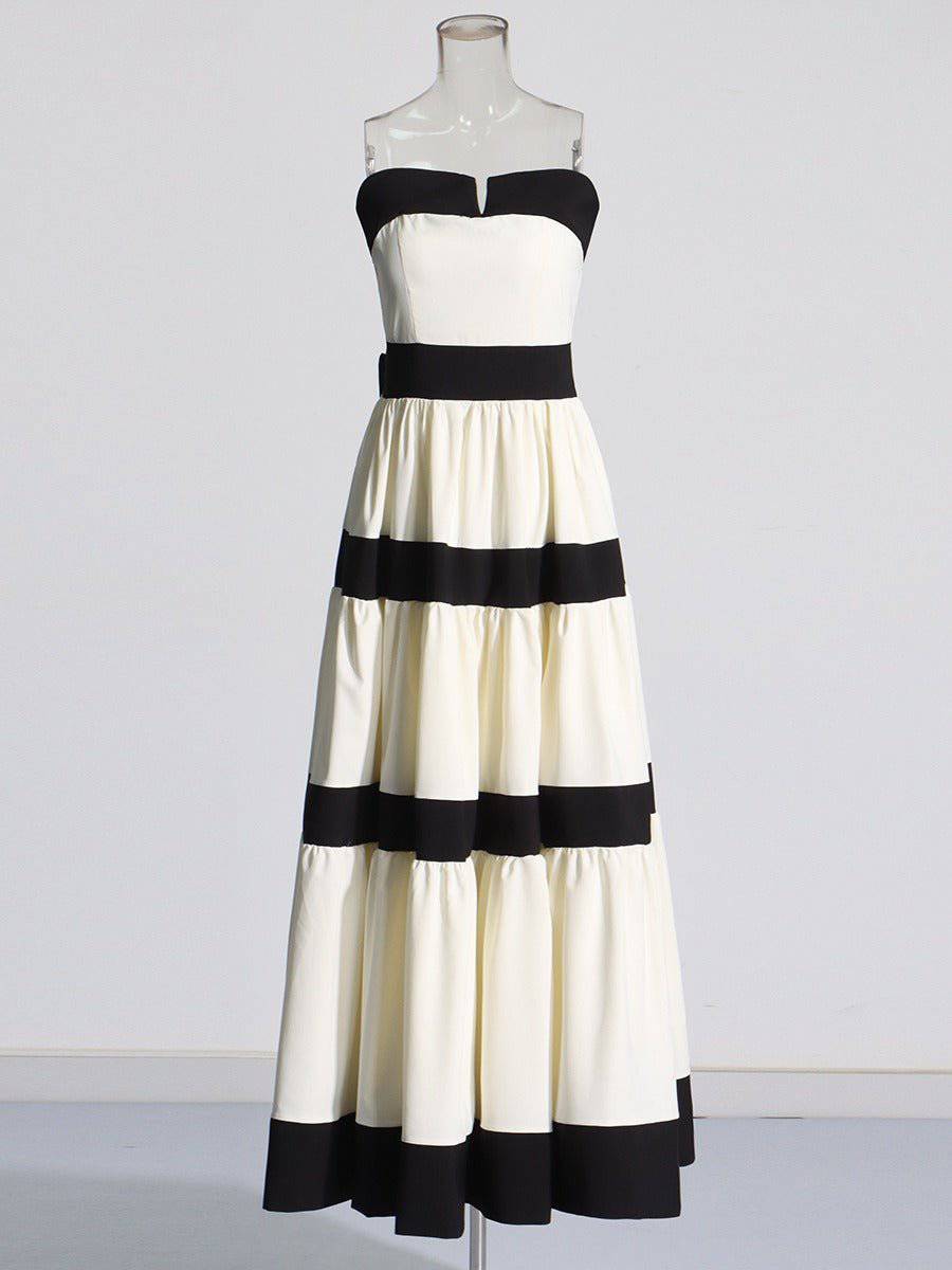 Elegantes Bandage-Maxikleid mit Diamanten – Bodenlang & Quadratkragen