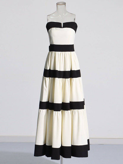 Elegantes Bandage-Maxikleid mit Diamanten – Bodenlang & Quadratkragen