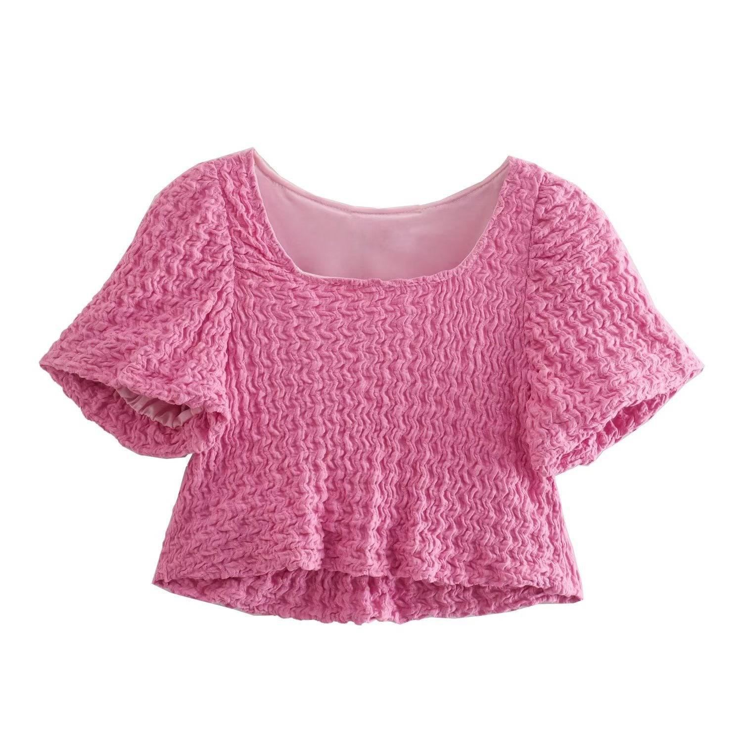 Produktbild von Elegantes Bandage-Maxikleid mit Diamanten – Bodenlang & Quadratkragen in pink, erhältlich bei Hot Fashionista