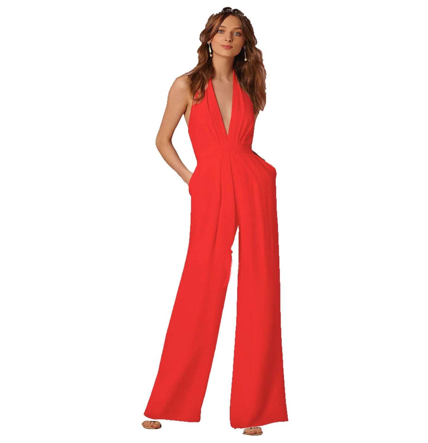 Elegantes Bandage-Maxikleid mit Diamanten – Bodenlang & Quadratkragen