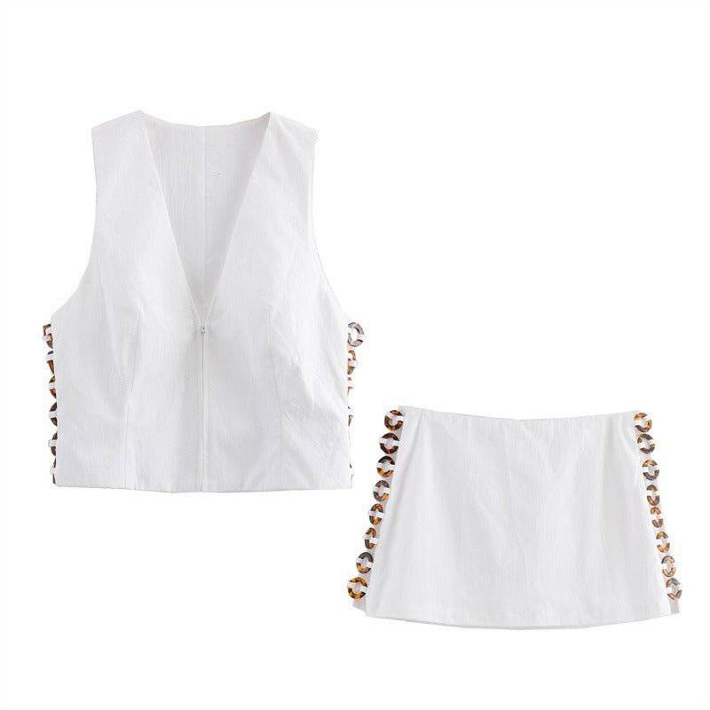 Produktbild von Elegantes Bandage-Maxikleid mit Diamanten – Bodenlang & Quadratkragen in White suit, erhältlich bei Hot Fashionista