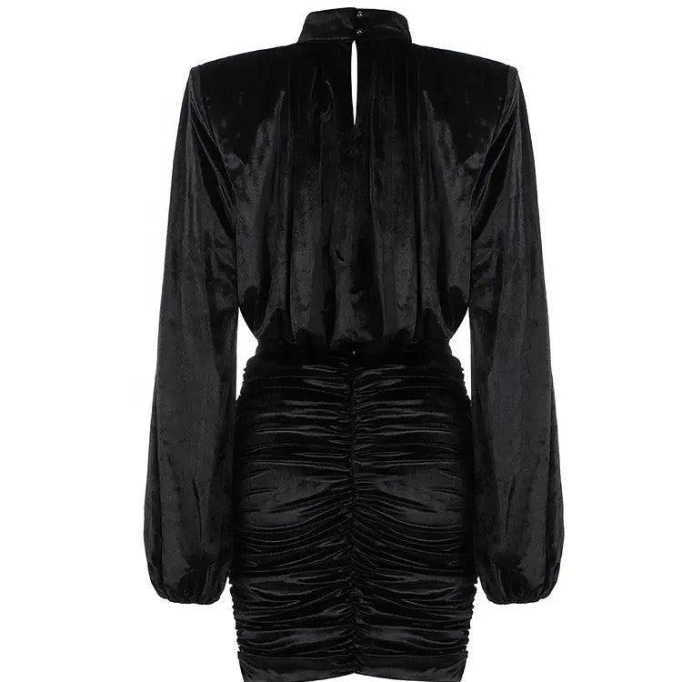 Elegantes Bandage-Maxikleid mit Diamanten – Bodenlang & Quadratkragen