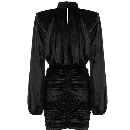 Elegantes Bandage-Maxikleid mit Diamanten – Bodenlang & Quadratkragen