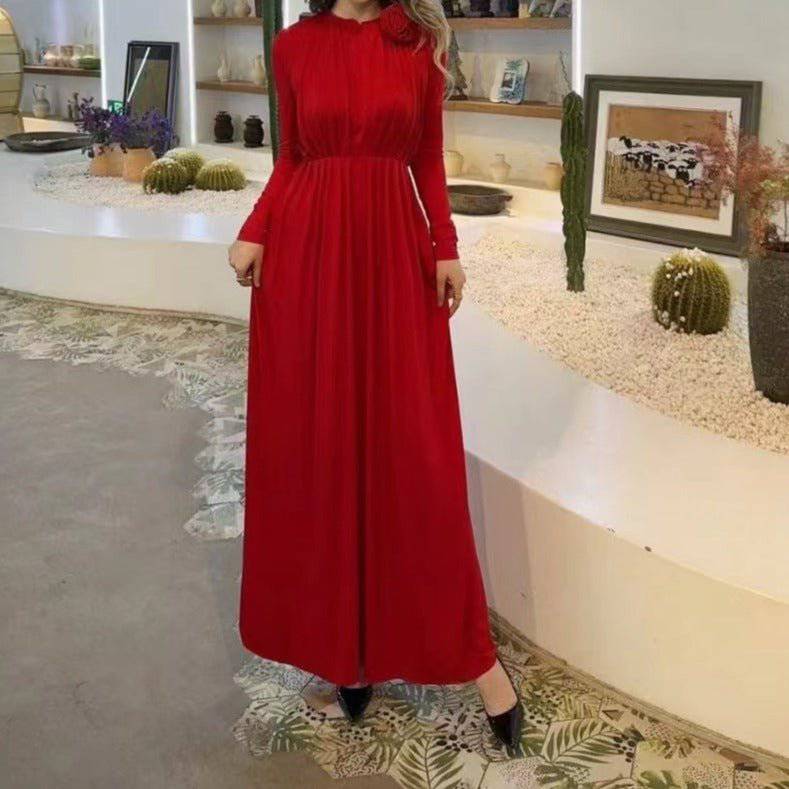Elegantes Bandage-Maxikleid mit Diamanten – Bodenlang & Quadratkragen
