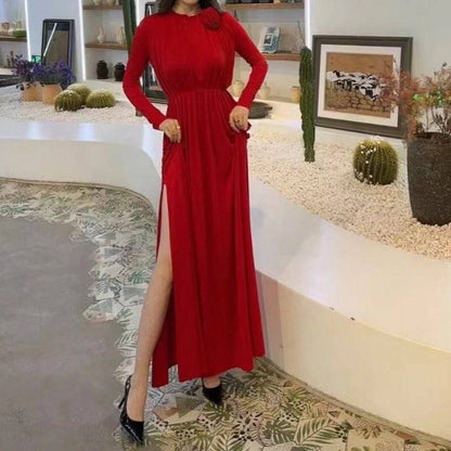 Elegantes Bandage-Maxikleid mit Diamanten – Bodenlang & Quadratkragen