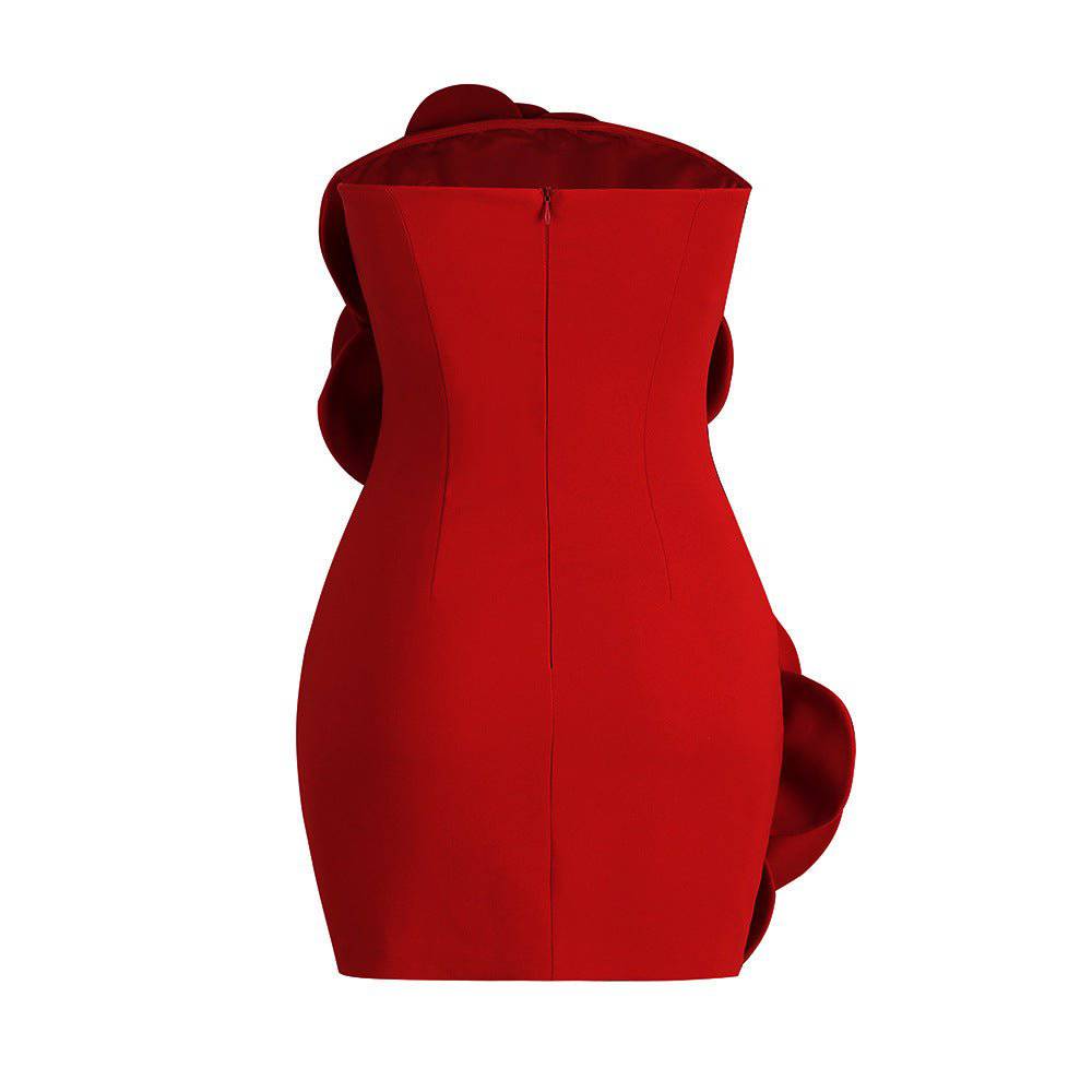 Elegantes Bandage-Maxikleid mit Diamanten – Bodenlang & Quadratkragen