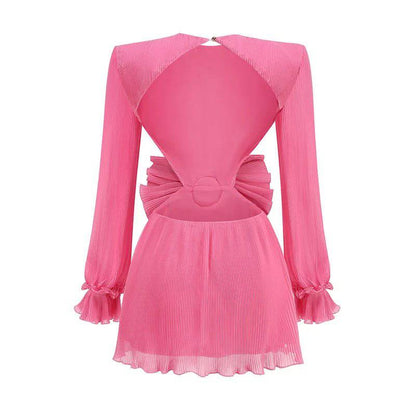 Elegantes Bandage-Maxikleid mit Diamanten – Bodenlang & Quadratkragen
