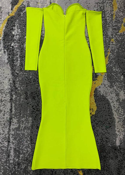 Elegantes Bandage-Maxikleid mit Diamanten – Bodenlang & Quadratkragen