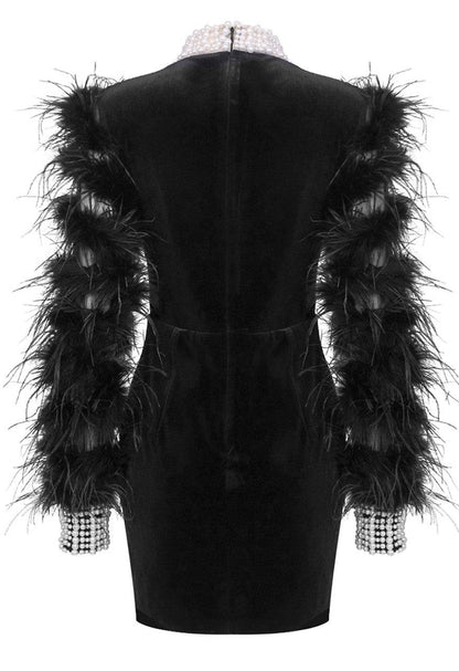 Elegantes Bandage-Maxikleid mit Diamanten – Bodenlang & Quadratkragen