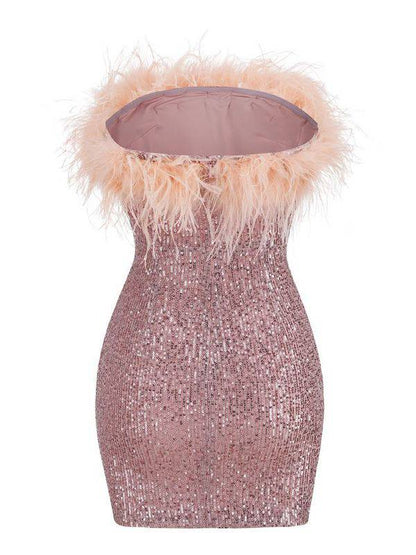 Elegantes Bandage-Maxikleid mit Diamanten – Bodenlang & Quadratkragen