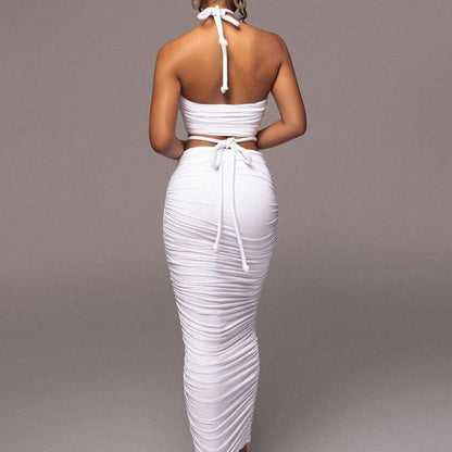 Elegantes Bandage-Maxikleid mit Diamanten – Bodenlang & Quadratkragen
