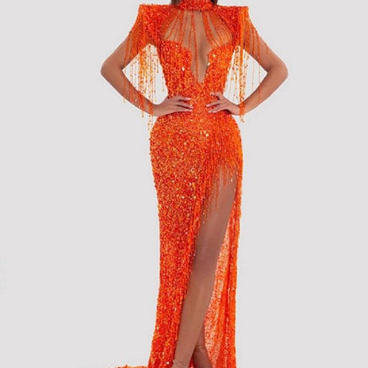 Produktbild von Elegantes Bandage-Maxikleid mit Diamanten – Bodenlang & Quadratkragen in S, erhältlich bei Hot Fashionista