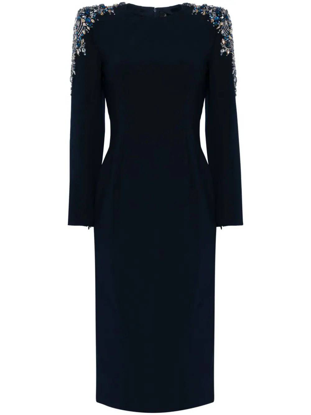 Elegantes Bandage-Maxikleid mit Diamanten – Bodenlang & Quadratkragen