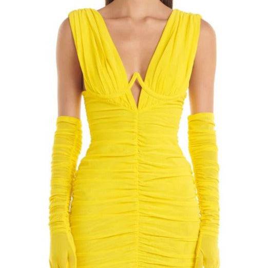 Elegantes Bandage-Maxikleid mit Diamanten – Bodenlang & Quadratkragen