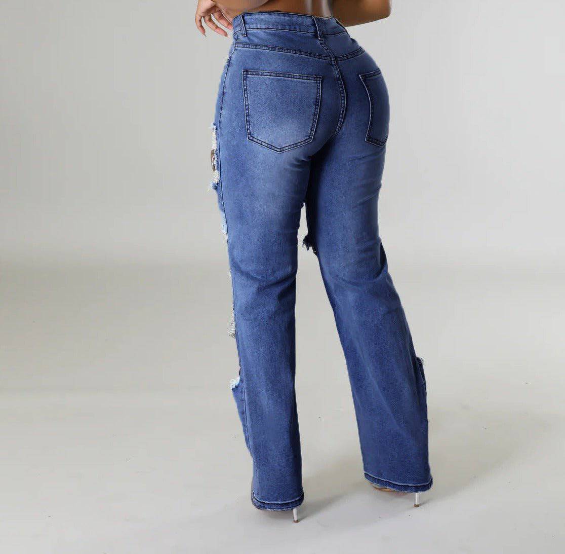 Elegantes Bandage-Maxikleid mit Diamanten – Bodenlang & Quadratkragen