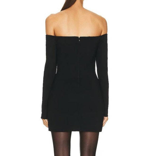 Produktbild von Elegantes Bandage-Maxikleid mit Diamanten – Bodenlang & Quadratkragen in S, erhältlich bei Hot Fashionista