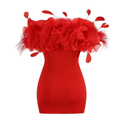 Elegantes Bandage-Maxikleid mit Diamanten – Bodenlang & Quadratkragen