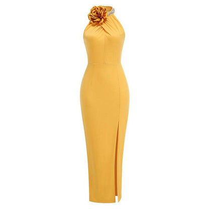 Produktbild von Elegantes Bandage-Maxikleid mit Diamanten – Bodenlang & Quadratkragen in xs, erhältlich bei Hot Fashionista