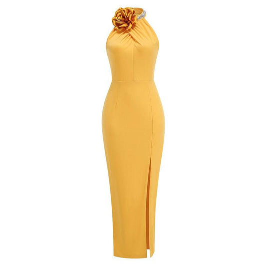 Produktbild von Elegantes Bandage-Maxikleid mit Diamanten – Bodenlang & Quadratkragen in xs, erhältlich bei Hot Fashionista