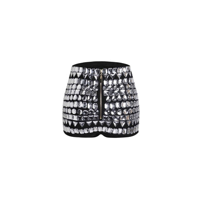 Elegantes Bandage-Maxikleid mit Diamanten – Bodenlang & Quadratkragen