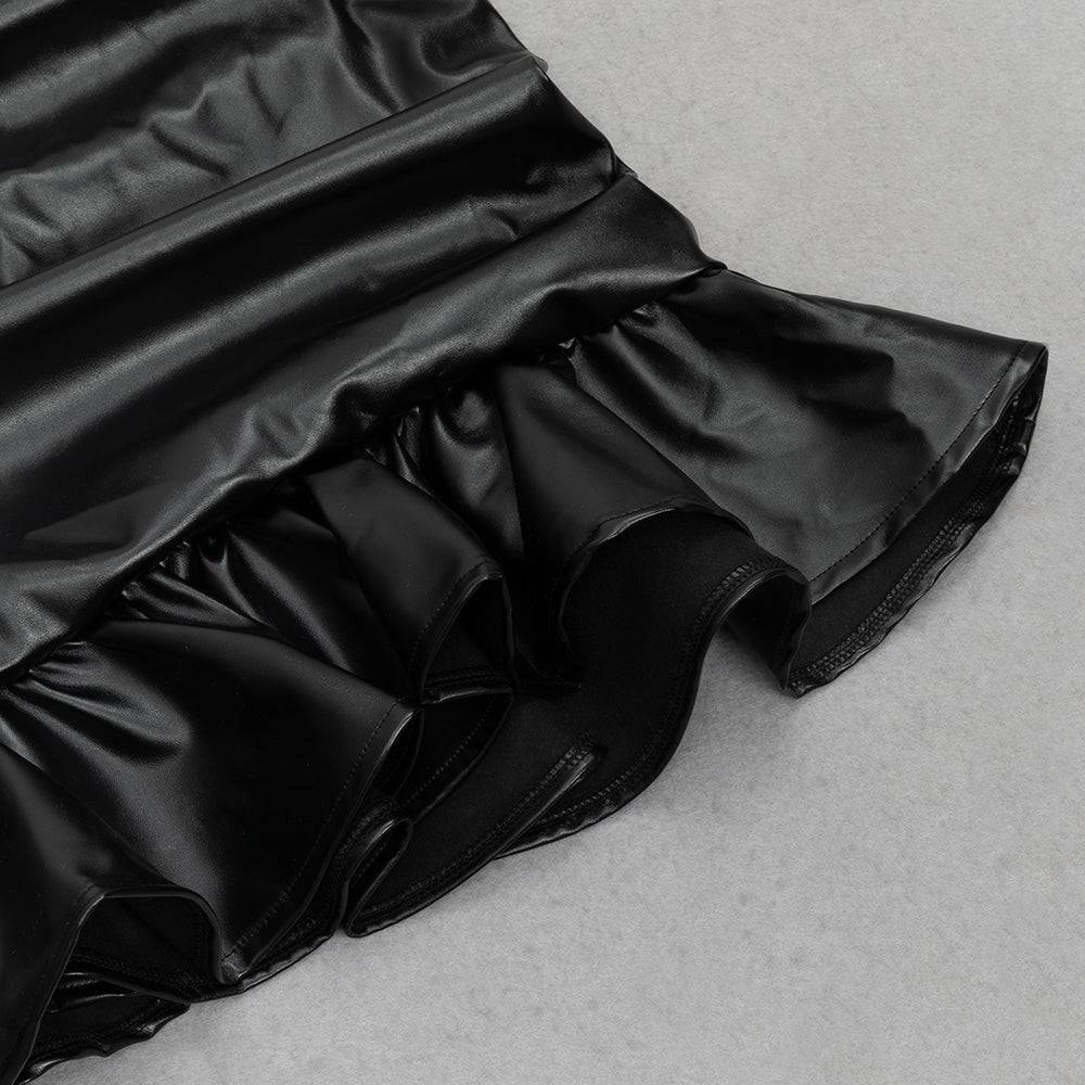 Elegantes Bandage-Maxikleid mit Diamanten – Bodenlang & Quadratkragen