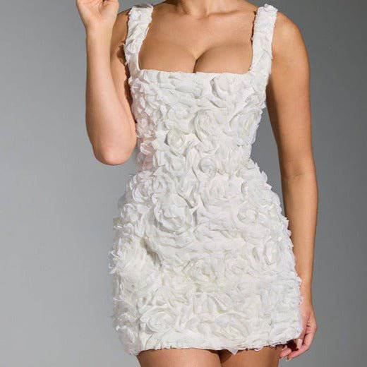 Elegantes Bandage-Maxikleid mit Diamanten – Bodenlang & Quadratkragen