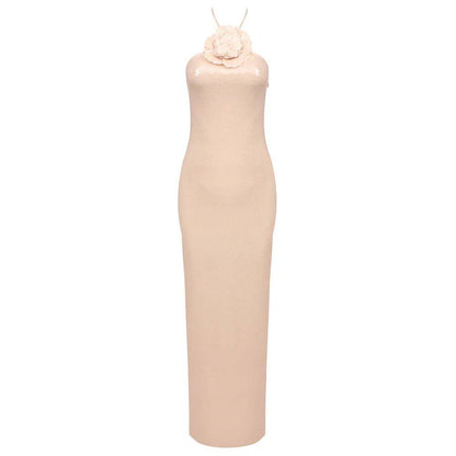 Produktbild von Elegantes Bandage-Maxikleid mit Diamanten – Bodenlang & Quadratkragen in xs, erhältlich bei Hot Fashionista