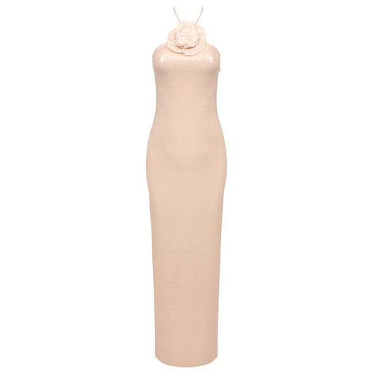 Produktbild von Elegantes Bandage-Maxikleid mit Diamanten – Bodenlang & Quadratkragen in xs, erhältlich bei Hot Fashionista